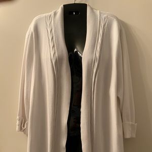 Cardigan, White, 3/4 sleeve